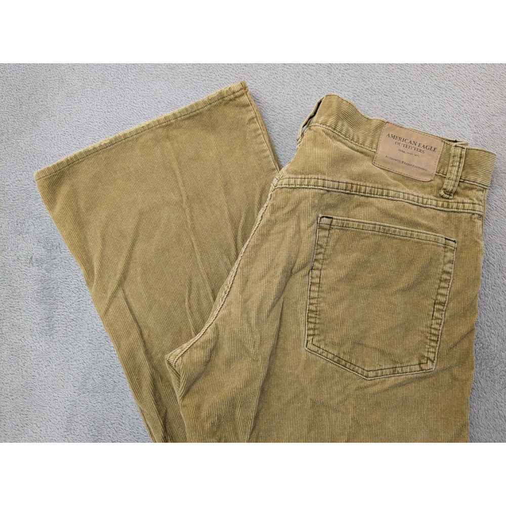 American Eagle Outfitters Mens Size W34 L32 Corduroy Pants Khaki Casual